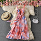 Ruffle hem, waist closed, thin, large dress, women's dress  2941