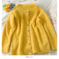 Korean retro medium length single breasted long sleeved sweater  1867