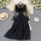 Leichter extravaganter Tortenrock Stehkragen Flare Sleeve Mesh Markisenrock 3020