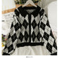 Vintage Revers Einreiher Strickjacke Langarm Pullover Damen Herbst 1819