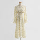 Long sleeved chiffon skirt Floral Dress  2158