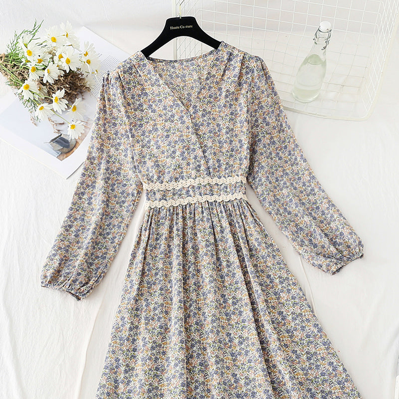 New French tea break early spring chiffon skirt long  2313