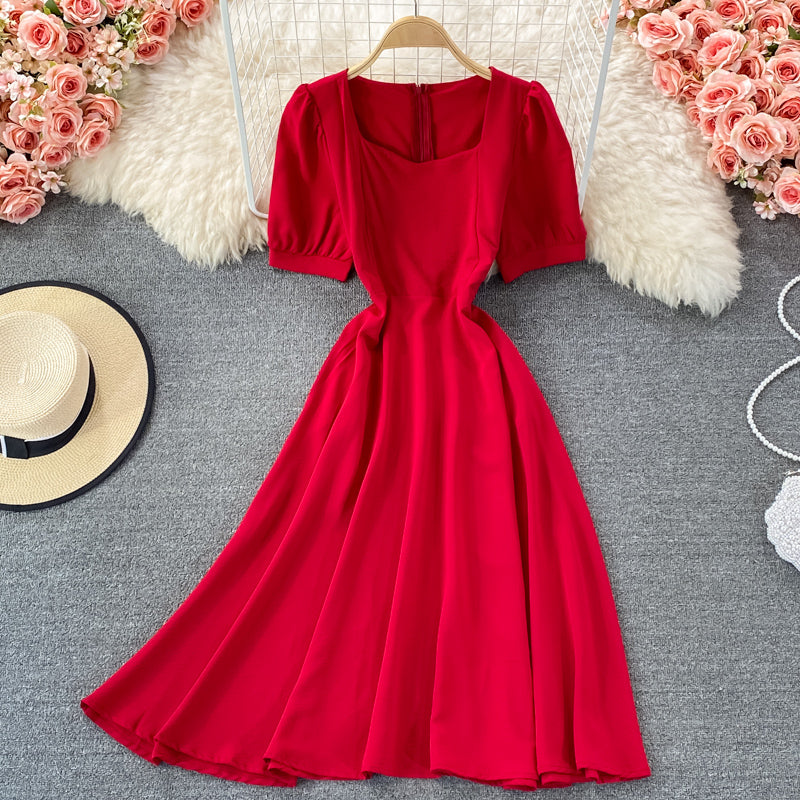 Narrow waist French long skirt with large hem  3208
