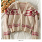 Sweet three-dimensional flower wavelet point short cardigan sweater  2039
