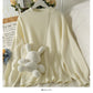 Sweet wind long sleeve loose and thin medium and long sweater  1916