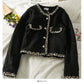 New bright silk bonded single breasted short women's coat  2095