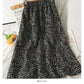 Hong Kong Vintage bedruckter, elastischer Bund, dünner Overknee-Rock in A-Linie 2623