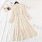 Long sleeve bow tie lace up Ruffle Bubble Sleeve Chiffon Skirt  2354