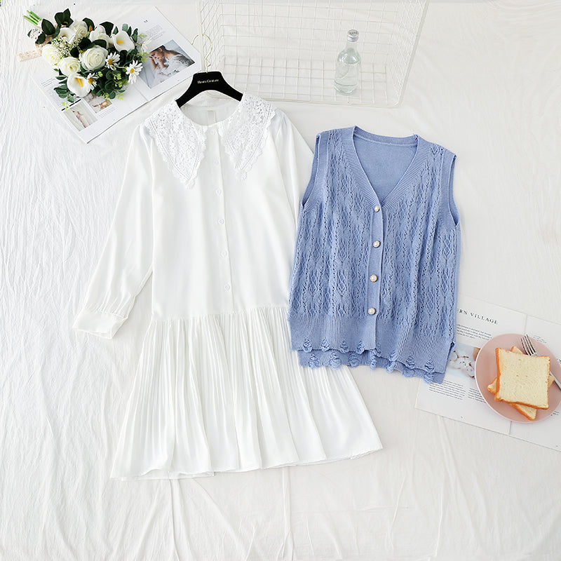 Knitted vest lace doll collar with skirt fairy Sen Department  2263