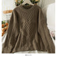 Korean version thin heart-shaped hemp pattern long sleeve Pullover Sweater female  2020