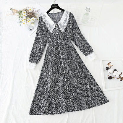 Korean patchwork Floral Dress  2244