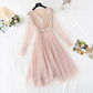 Women's dress with bottomed skirt shows thin temperament and gentle style  2375