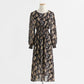 Chiffon Dress gentle wind retro French floral skirt bottomed long skirt  2333