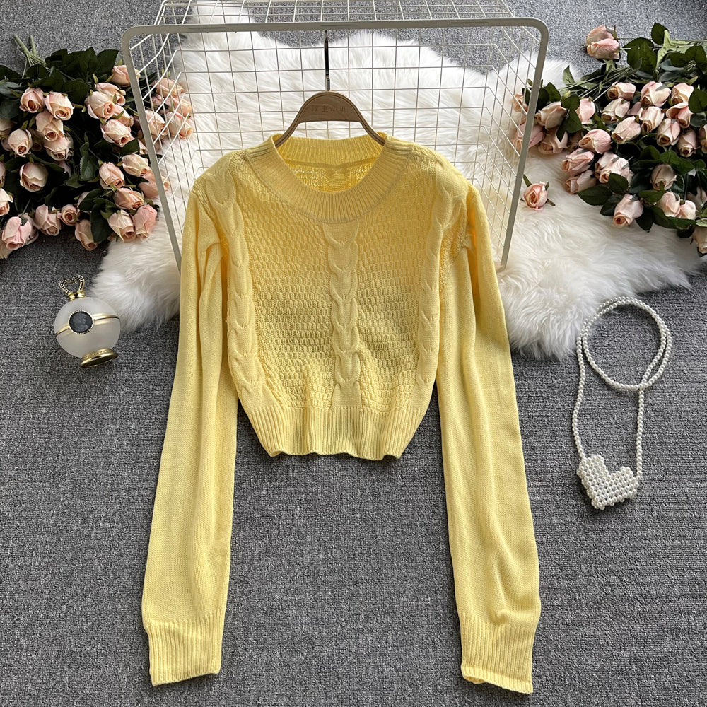 Herbst und Winter neuer kurzer Pullover Pullover Top 1623
