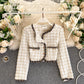 Small fragrant coat women's autumn and winter coat cardigan  1494
