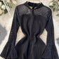 Black A line long sleeve dress  1299