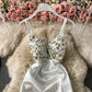 Split skirt Strapless suspender dress  2815