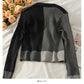 Retro contrast stitching loose and thin three button T-shirt for women  1885