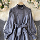 Elegant A line long sleeve dress  1309
