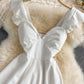 Temperament low cut open chest sexy high waist dress  2803