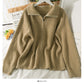 Han Fan high neck loose and thin zipper medium length sweater women  1977
