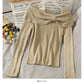 Korean slim butterfly dew clavicle sweater  1828