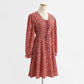 Dress long sleeve bandage floral FAIRY DRESS Vintage Chiffon  2428