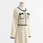 Knitted dress temperament small fragrance skirt thin bottomed skirt  2265