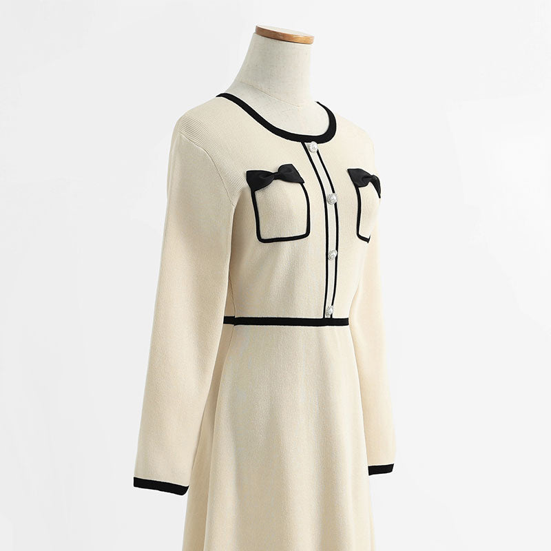 Knitted dress temperament small fragrance skirt thin bottomed skirt  2265