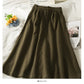 Hong Kong style retro high waist thin medium long woolen skirt  2547
