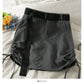 High waist slim drawstring pleated Hip Wrap Skirt  2565