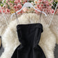 Slim irregular Ruffle suspender dress  2839