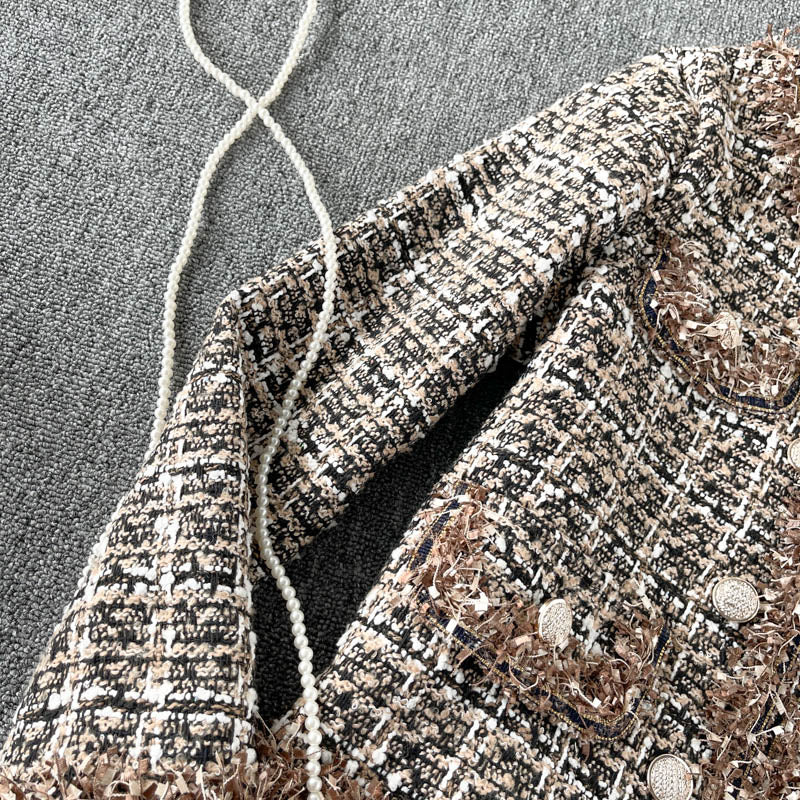 New Vintage coarse knit short coat fashion  1522