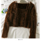 Slim cardigan long sleeved sweater with suspender vest inside  1695