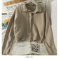 Beaded Lapel single breasted slim cardigan sweater  2034