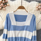 Langärmliger Pullover mit Retro-Streifen im Hongkong-Stil Pullover Sweater 1627