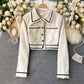 Hepburn coat women's versatile age reducing Fashion Top  1536