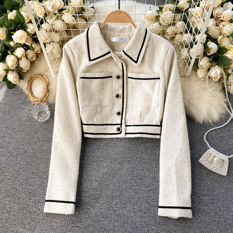 Hepburn coat women's versatile age reducing Fashion Top  1536