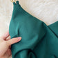 Slim wrap hip skirt low chest V-neck dress  2767