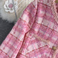 Pink small fragrance coat Long Sleeved female  1658