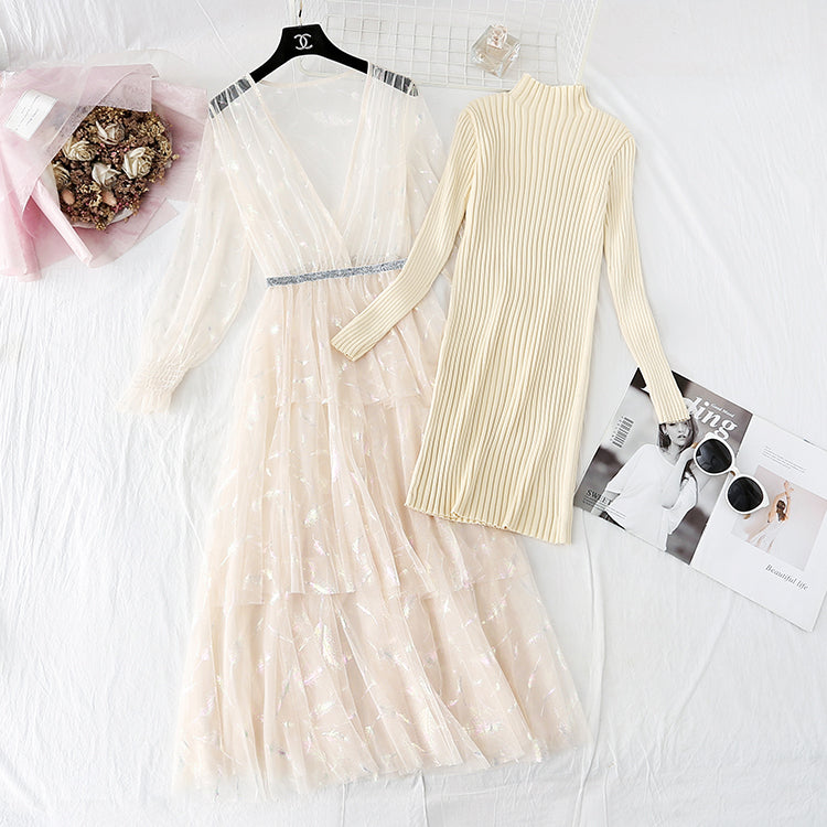 Super fairy foreign style feather mesh princess skirt  2258
