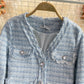 Temperament celebrity small fragrance tweed short coat female  1637