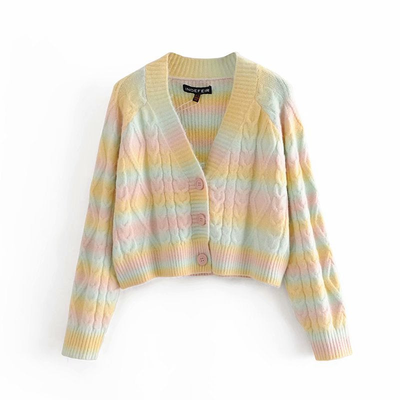 Pull cardigan en tricot pour femme d'automne 1366 