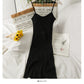 Korean low neck beautiful back tight knit suspender skirt for women  2693