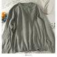 Lockerer und dünner einfarbiger Pullover mit Rundhalsausschnitt für Damen 1818