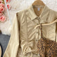 Slim leopard suspender dress two-piece set female  3243