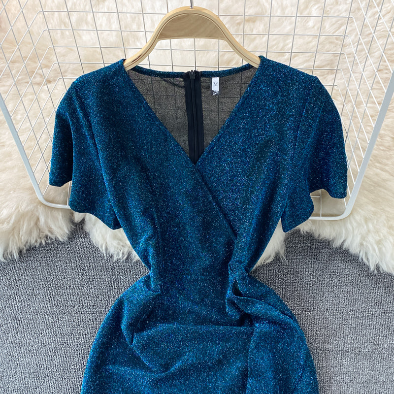 Elegant v neck fishtail dress fashion dress  1326