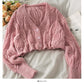 Jacquard-Pullover Damen lockerer und dünner einfarbiger Pullover 1741