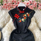 Cheongsam skirt retro stand collar buckle plum blossom embroidery  2754