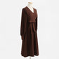 Knitted dress temperament high sense lace up wool dress inner match  2325